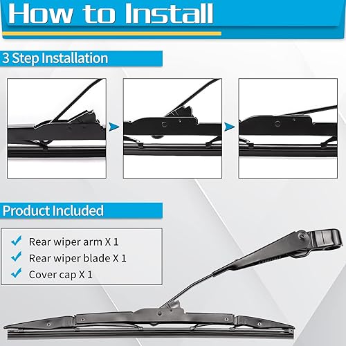Miniatura 7 de Escobilla del brazo del limpiaparabrisas trasero, repuesto para Honda CRV 2012-2016 – Reemplazo del conjunto del limpiaparabrisas trasero ZOFFI –