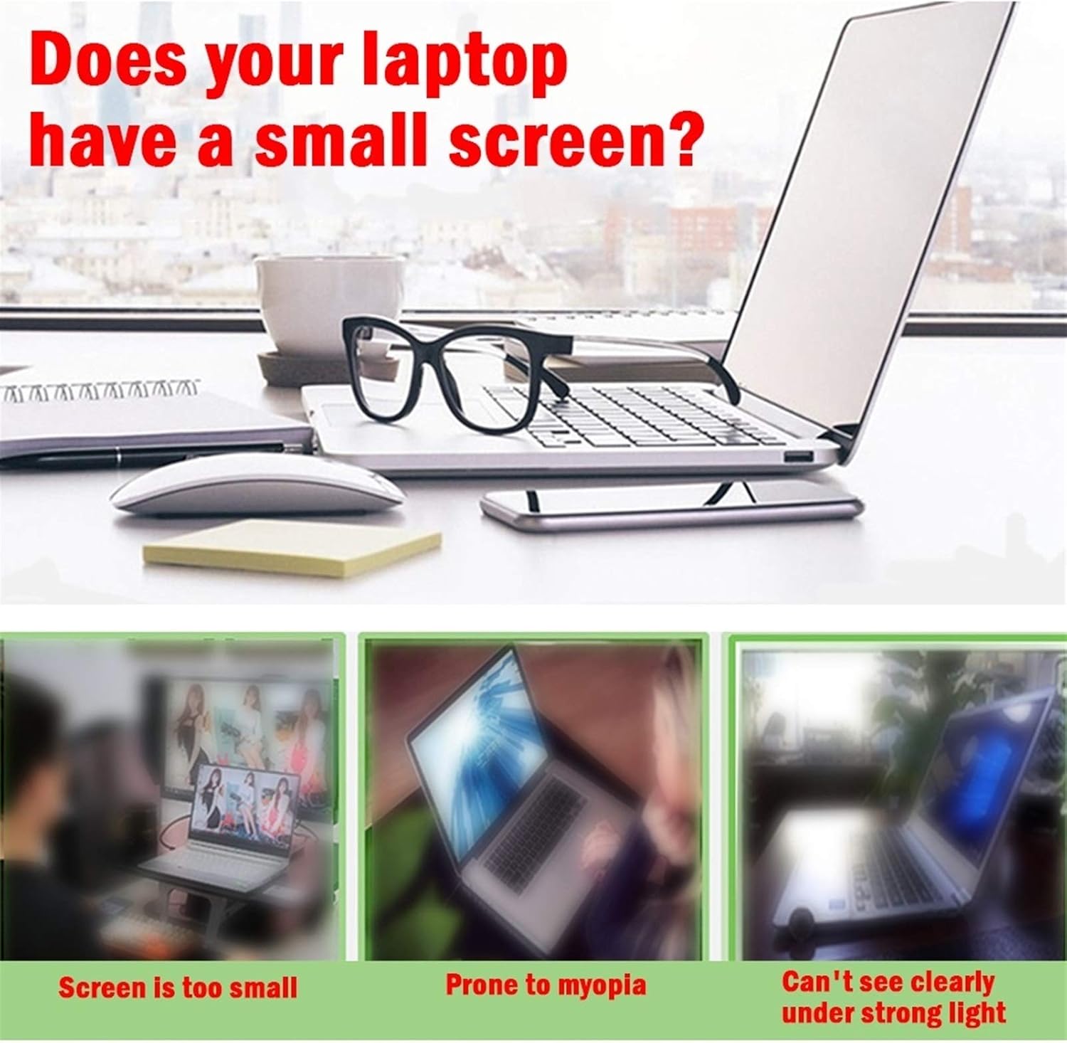 YXCKG HD Screen Enlarge, Laptop Screen Magnifier 21 Inch, HD Screen Amplifier, Universal Screen Projector 3X Magnifier Fresnel Lens, Eye Protection Lens, Use for Desk (Color : Brown)