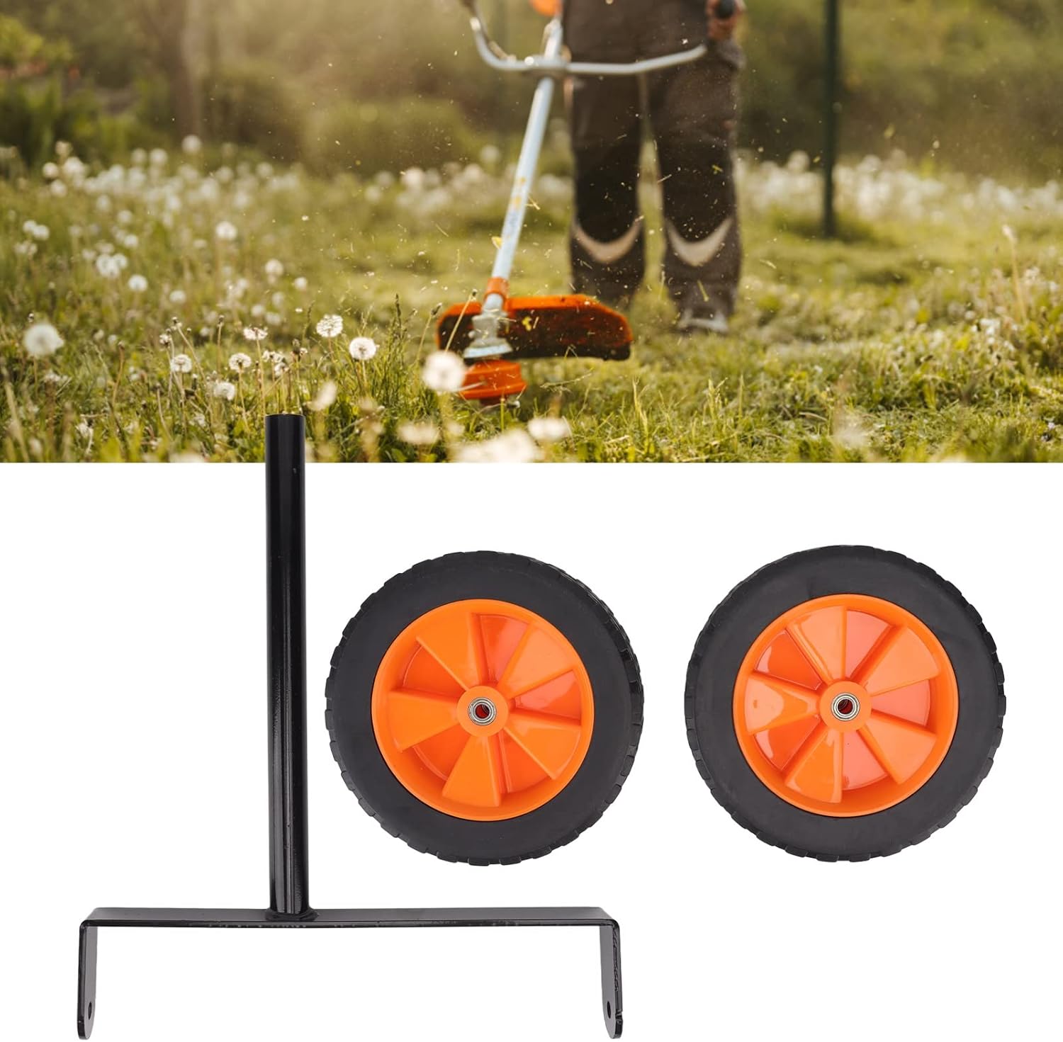 Ymiko String Trimmer Wheel Attachment, Auxiliary Wheel for Trimmer Wheeled String Trimmer Trimmer Attachment with Most Backpack mowers on The Market for a Range of Outdoor Settings