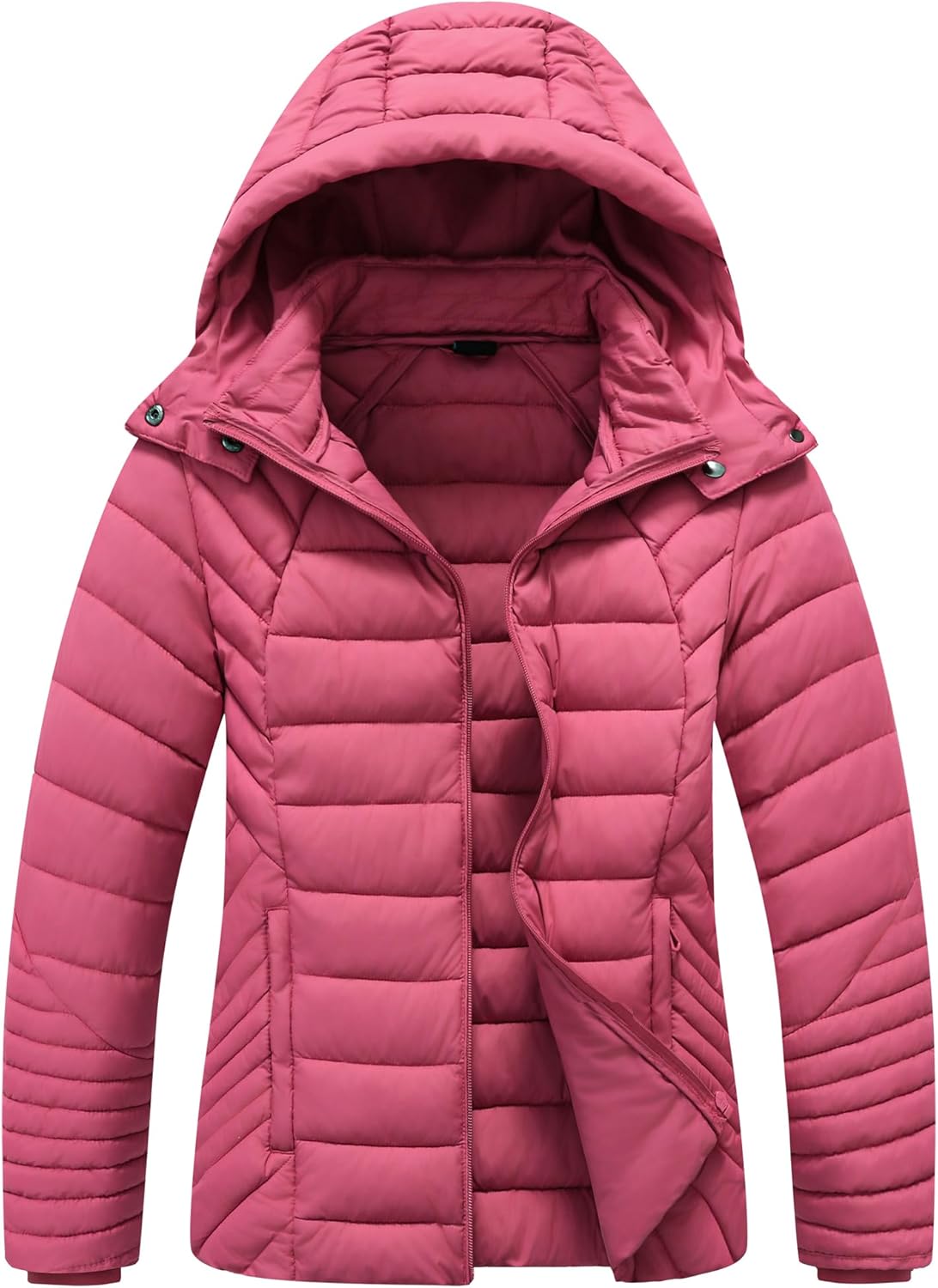 ALPIXIS Women's Quilted Down Coat | Lightweight, Windproof, Waterproof, Detachable Hood, Warm for Winter Travel