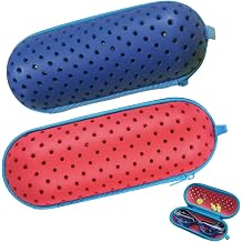 2 Pcs Swimming Goggles Case, Arena Goggles Case with Drain Hole Zipper, Portable EVA Goggle Storage for Swimming Accessories, Travel Protection for Goggles and Sunglasses