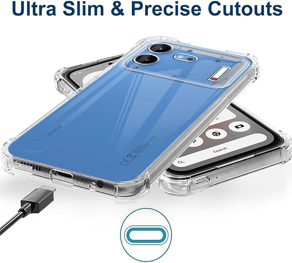 KZIOACSH Case for Nothing Phone (4b) with 2 Tempered Glass Screen Protector, Corner Protection Ultra Transparent Anti-Scratch Shock Absorption Soft TPU Rugged Bumper Cover