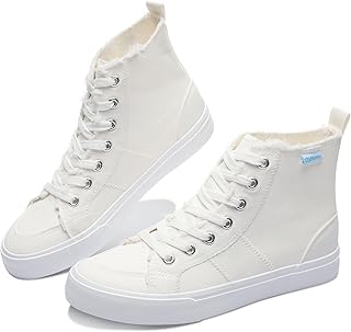 Womens/Mens high top Canvas Shoes Play mid Calf Fashion Sneaker Casual lace up hi top Washed Canvas Shoes
