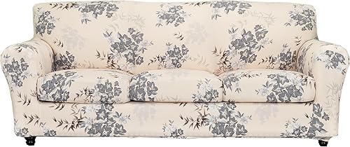 Miniatura 62 de CRFATOP Funda elástica para sillón de 2 piezas, suave y ajustable, con brazos, protector de muebles lavable para sala de estar, mascotas, perros,