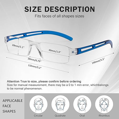Vista 23 de Paquete de 5 lentes de lectura de computadora con bloqueo de luz azul para lectores, con filtro antirreflejante A-5 Pack Mix