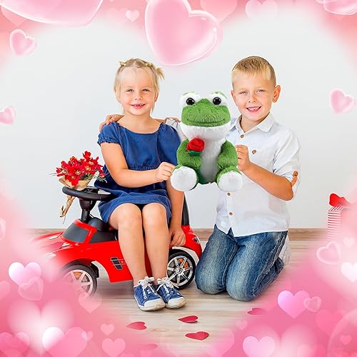 Miniatura 5 de Oso de peluche para el día de San Valentín con rosa, divertido y lindo, regalo de peluche para niños, novia, día de la madre, cumpleaños, 11.8