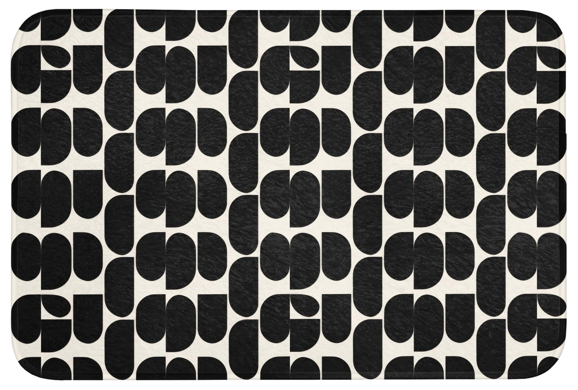 Tappeti Bagno Tappetino Doccia Assorbente Bath Mat Decorazioni | 90x60 cm - Rettangolare - Memory Foam Tappeto Lavabile Moderni Moderno - Motivo - Nero