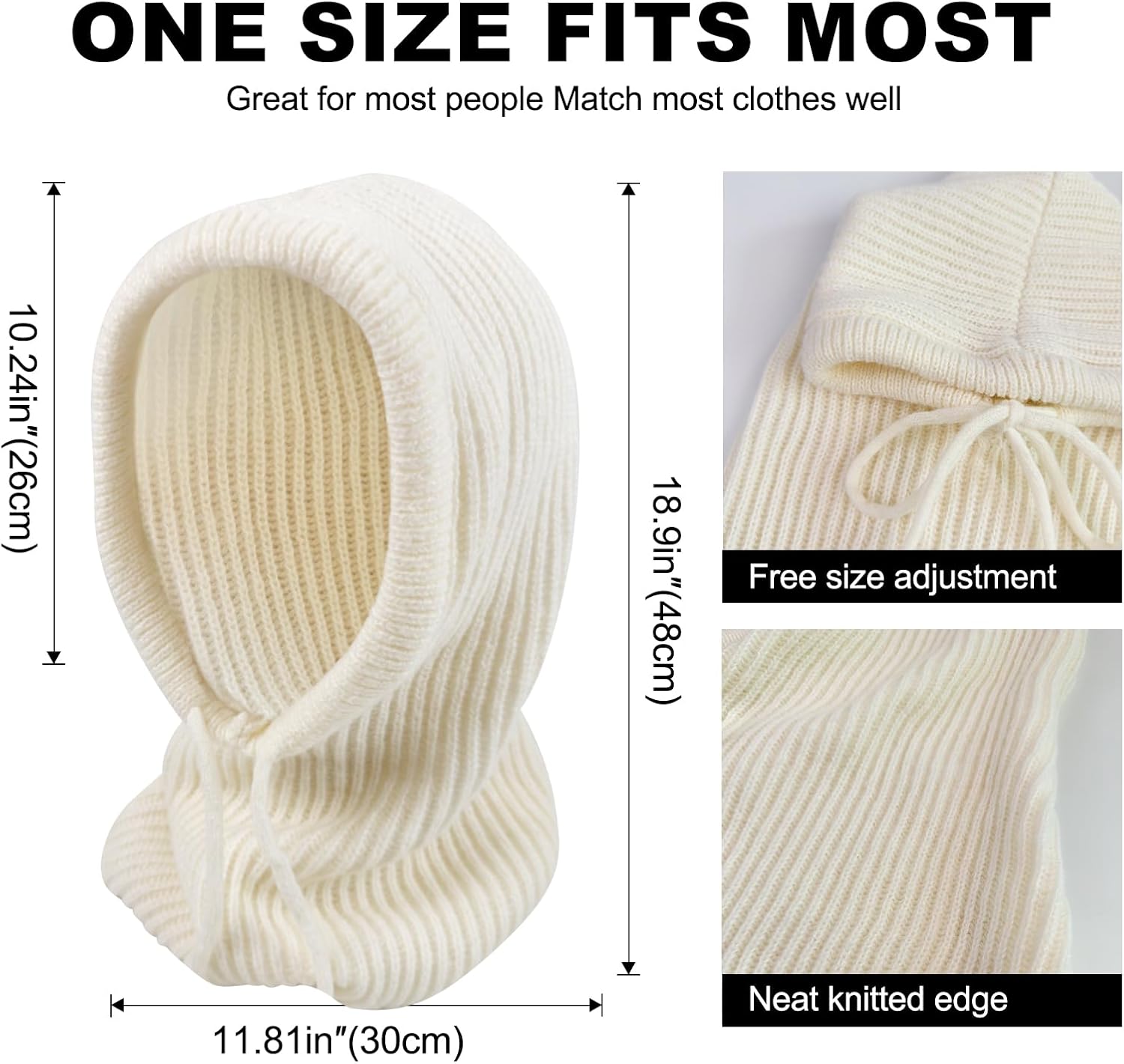 Stilldawn Hooded Scarf Beanie for Women & Men,Balaclava Winter Hat,Warm Premium Polyester Scarf Hat for Cold Weather