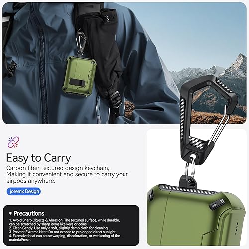 Miniatura 6 de Funda para AirPods Pro 3 (2025) con soporte para teléfono, funda rígida militar con diseño de bloqueo para Airpods Pro 3 Gen con bolígrafo de