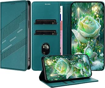 حافظة IVY Premium Vintage PU الجلدية لهاتف Sony Xperia 5 V Flip Cover، Business Folio مع فتحات للبطاقات، إغلاق مغناطيسي ومسند قابل للتعديل - أخضر
