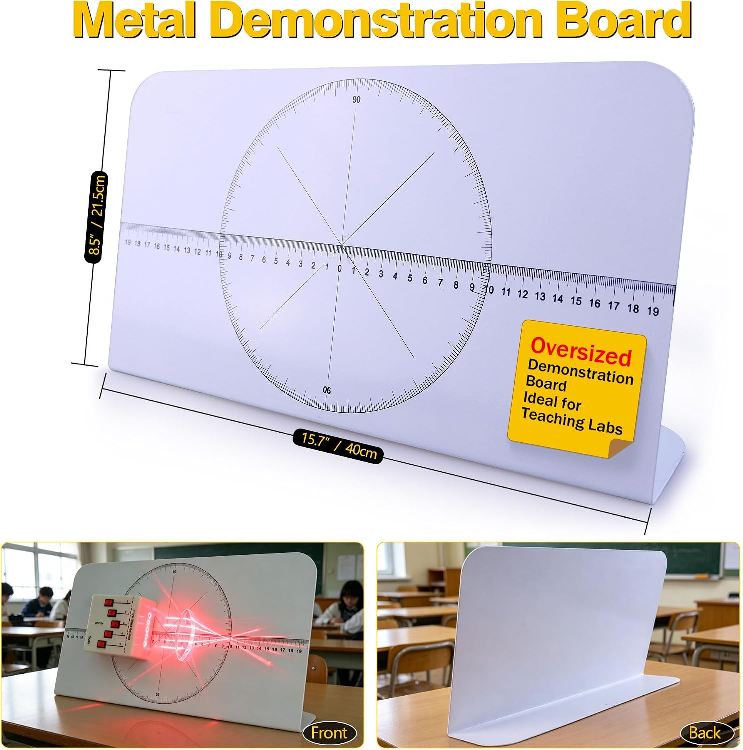 Physics Optical Experiment Set Multifunction Reflector Refraction 5-Line Light Source Lenses Various Prisms Mirror Magnetic Demo Board Teaching Demonstration Equipment for Teacher Education