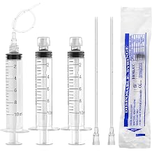 10 Pack 10ml Luer Lock Syringe - Syringes for Liquid with Soft Tube - Individually Pcakaged,Scientific Labs and Measuring, Refilling Inks