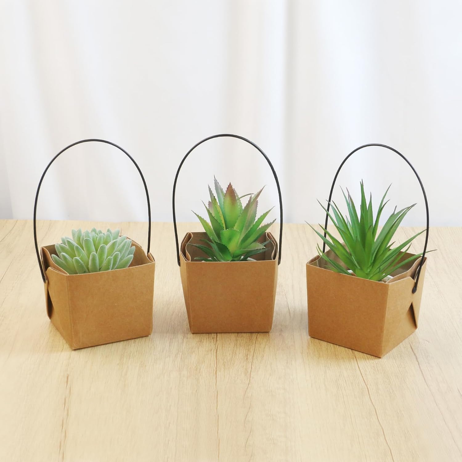 Crapyt 20 PCS Succulent Box Thank You Succulent Wrap Succulent Wraps for parties, weddings showers 3.35"×3.35"×3.15" Plant Box