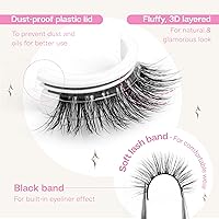 Vista 5 de CALAILIS Pestañas autoadhesivas, 5 pares de pestañas postizas a presión de aspecto natural, sin pegamento, reutilizables, pestañas postizas