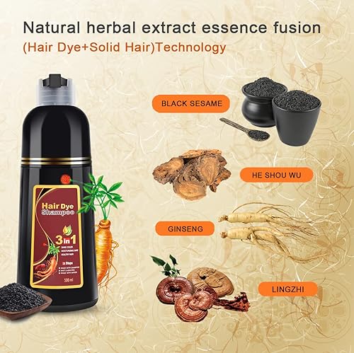 Miniatura 3 de COSMTEK MEIDU - Champú de color para el cabello, champú de tinte para cabello marrón para mujeres y hombres, 3 en 1, champú para colorear en