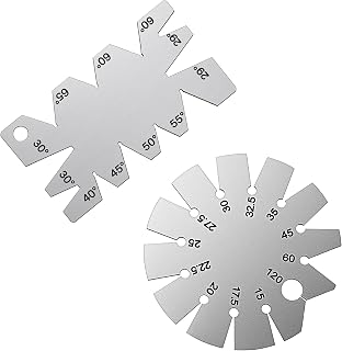 Xinjoduz 2-Pack Stainless Steel 15-120° Brushed Silver Round Bevel Gauge Angle Finder for Woodworking DIY