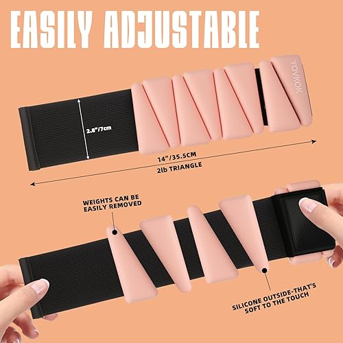 Miniatura 5 de Wrist Weights, Adjustable Ankle Weights for Women Men, Leg and Arm Weights for Home Gym Workout, Running, Yoga, Pilates, Barre, Exercise, Strength