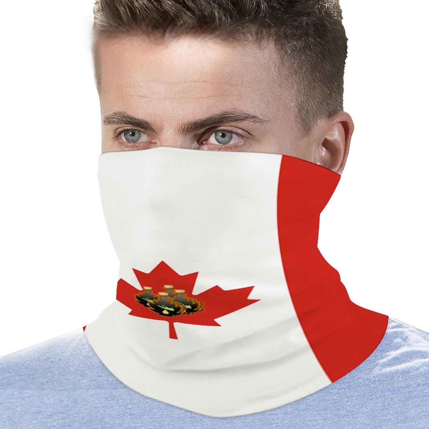 Canada Maple Syrup Canadian Flag Neck Gaiter Windproof Face Mask Bandanas for Men Women Cold Weather Scarf
