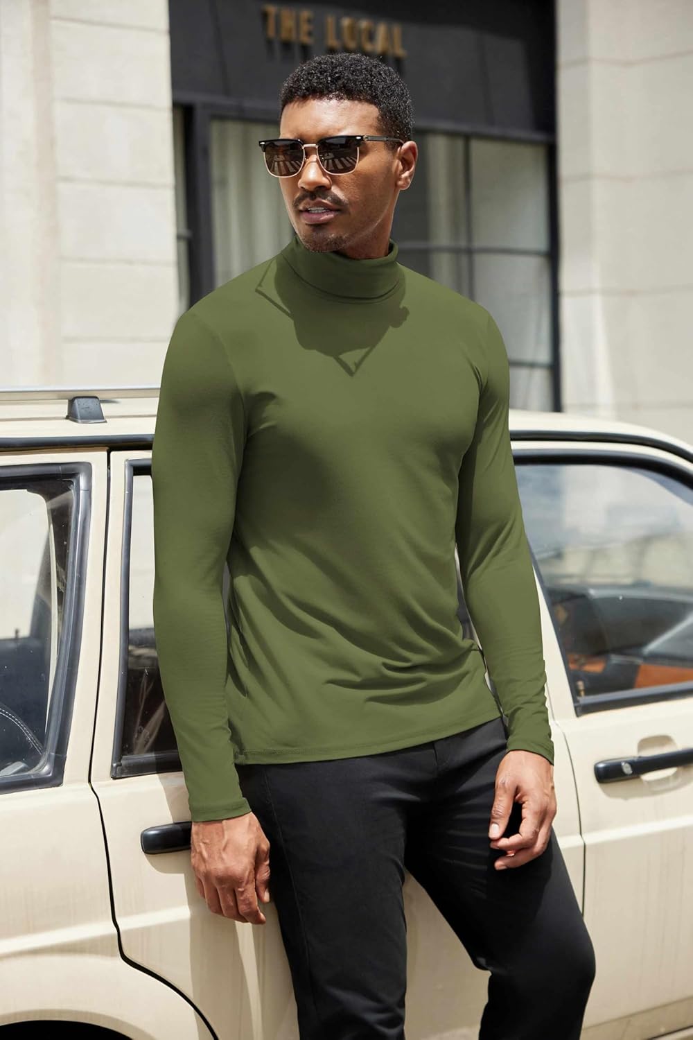 COOFANDY Mens Turtleneck Shirts Slim Fit Shirt Tops Lightweight Pullover Thermal Sweater Casual Long Sleeve Shirt - Image 3