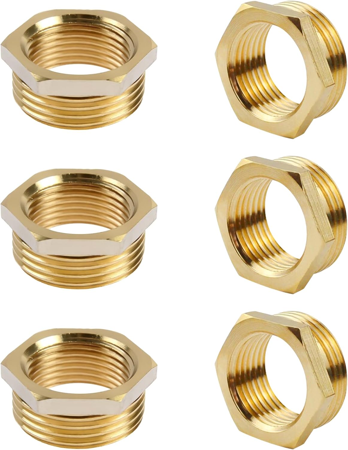 Messing Reduzierstück 2 Stück - 1/2" Auf 3/8" Für Rohrverbindungen