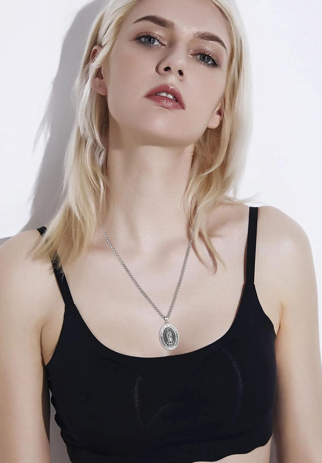 EUDORA 925 Sterling Silver St Christopher/St Benedict/St Michael/Virgin Mary/San Judas Tadeo/Good Shepherd Cross/Archangel Necklace Medal Pendant Protection Religious Amulet Jewelry For Men Women - Image 6