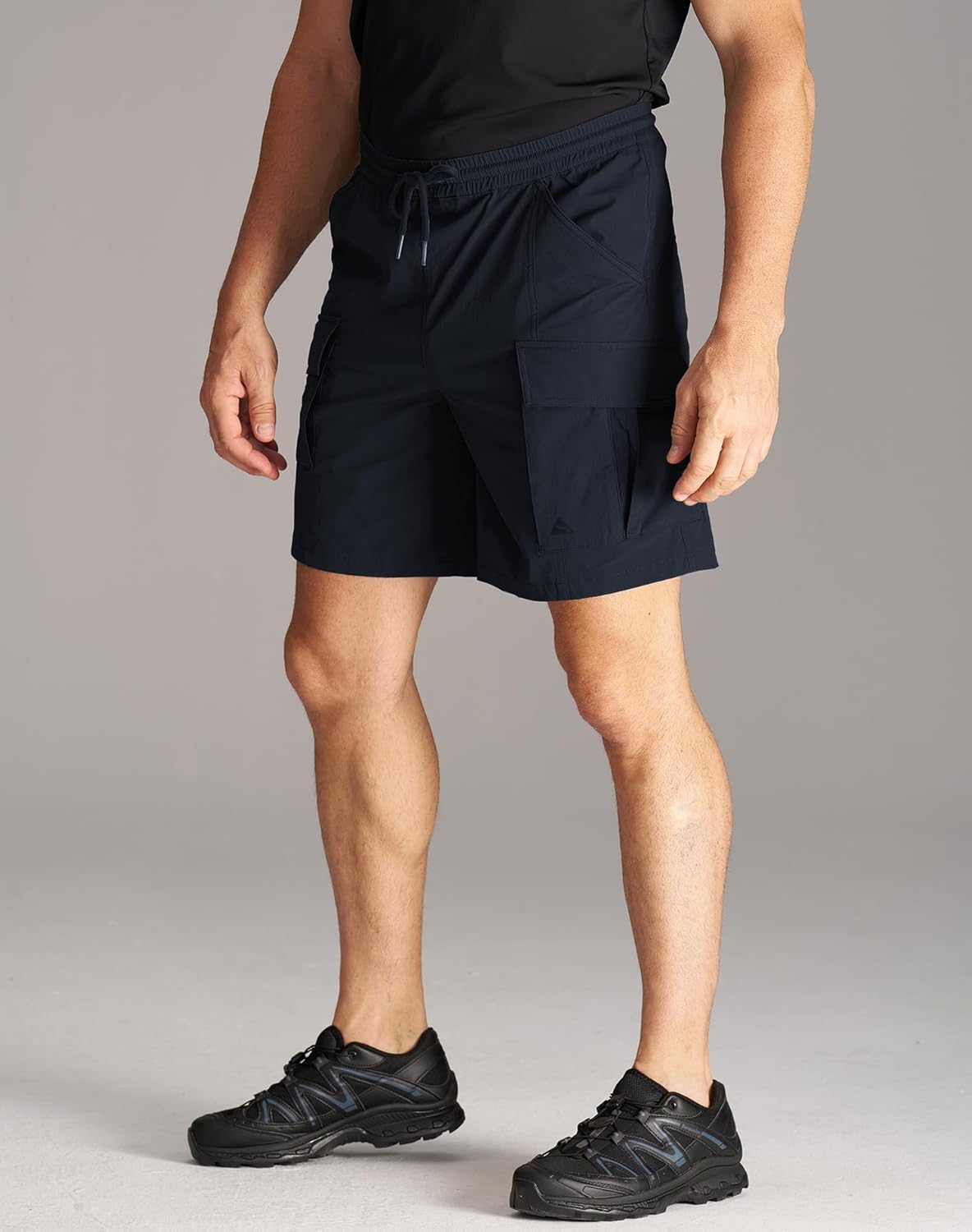 CHRONOLINE Men’s Lightweight Cargo Shorts Water-Repellent UPF 50+ Sun Protection Shorts with Drawstring Elastic Waist