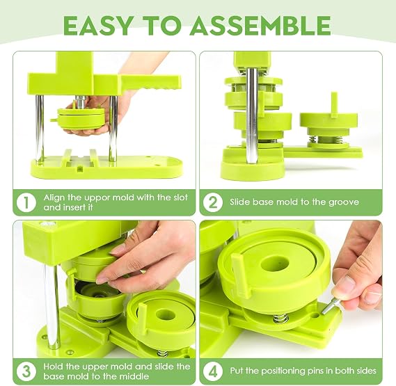 75MM 3 Large Button Press Machine Interchangeable 100 pc Mold Blank Buttons for Button Maker Machine