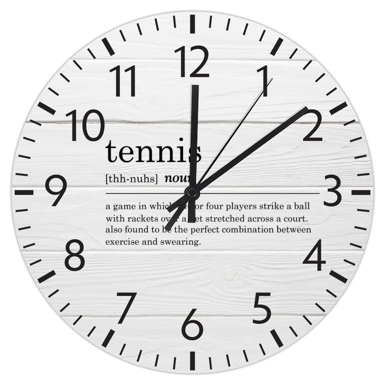 Horloge Tennie 30,5 cm sans cadre : pendule murale en PVC pour chambre et bureau