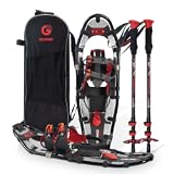 G2 21&sol;25&sol;30 Inches Light Weight Snowshoes for Women Men Youth&comma; Set with Trekking Poles&comma; Carrying Bag&comma; Snow Baskets&comma; Special EVA Padded One-Pull Binding&comma; Heel Lift&comma; Toe Box&comma; Orange&sol;Blue&sol;Red Available