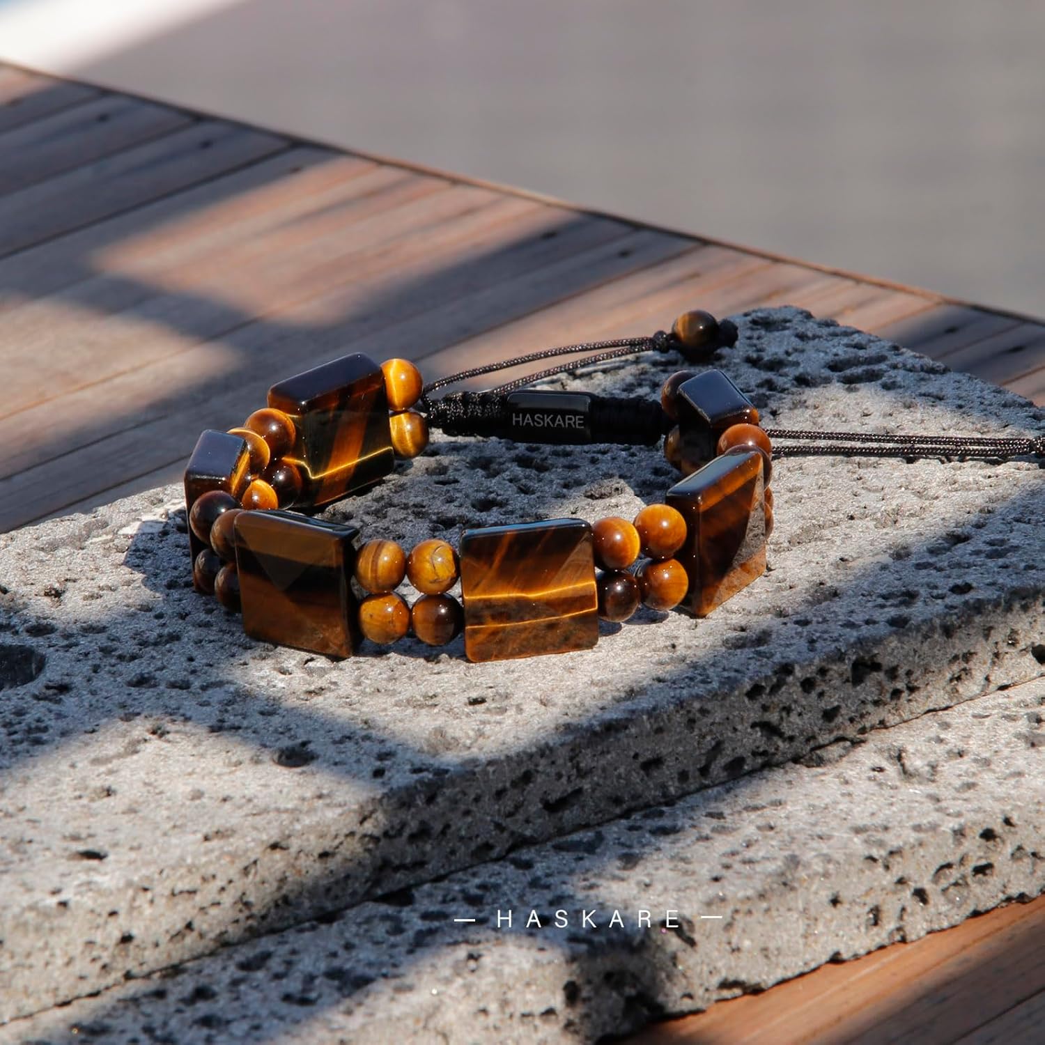 HASKARE Healing Stone Tiger Eye Crystal Bracelets for Men, Gifts for Him Natural Protection Crystals Mens Bracelet Beads, Tigers Eye Bracelet Unique Jewelry Personalize Gift Energy Bracelets for Men