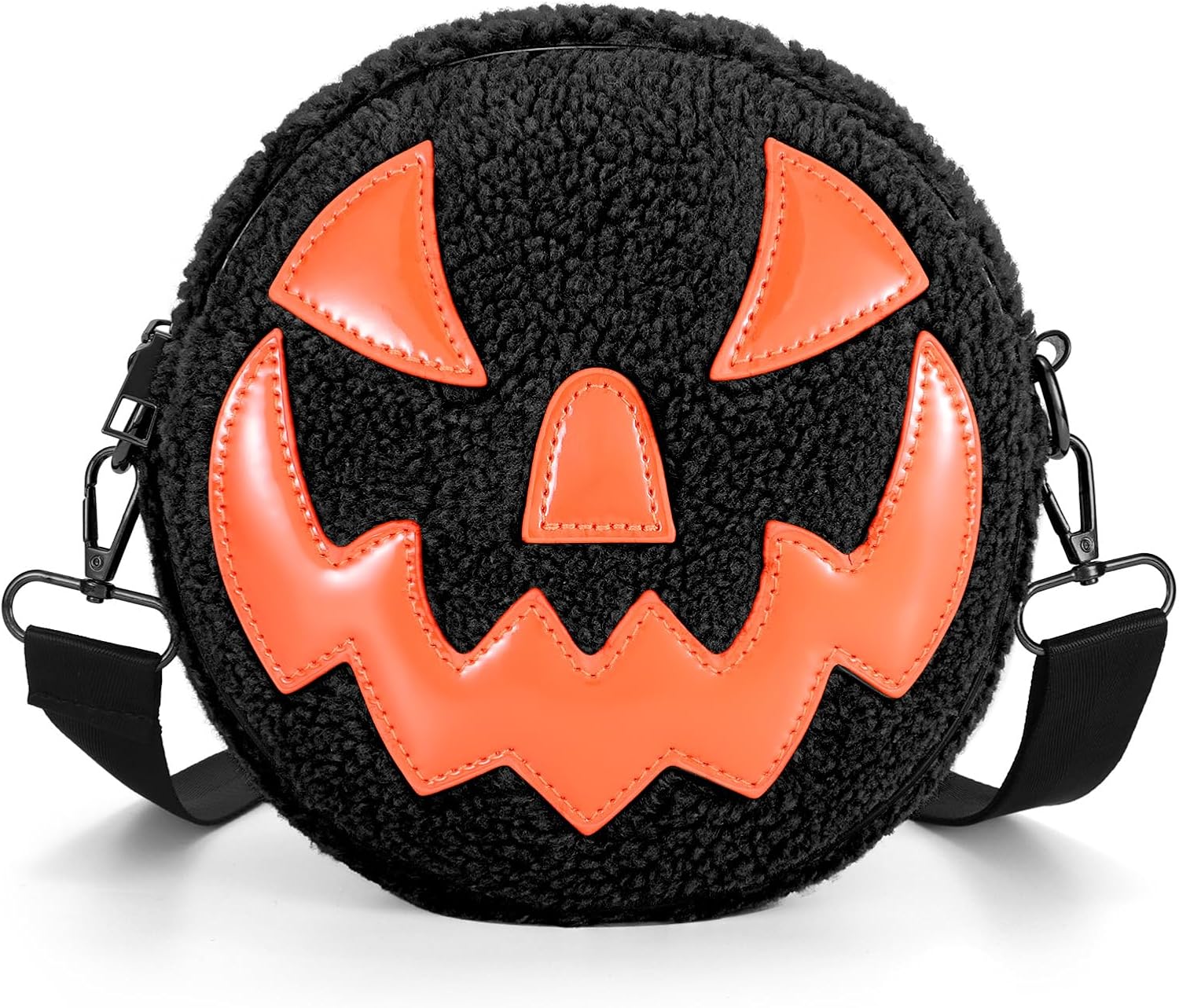 SANSTHS Fleece Halloween Pumpkin Purse Pumpkin Shoulder Bag Crossbody
