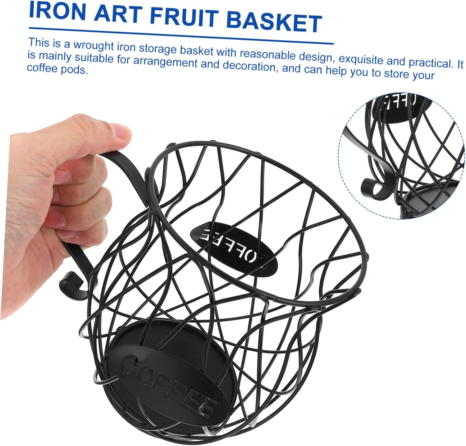 MAGICLULU Coffee Pod Holder Drain Hollow Fruit Baskets Storage Box Decorative Iron Rack
