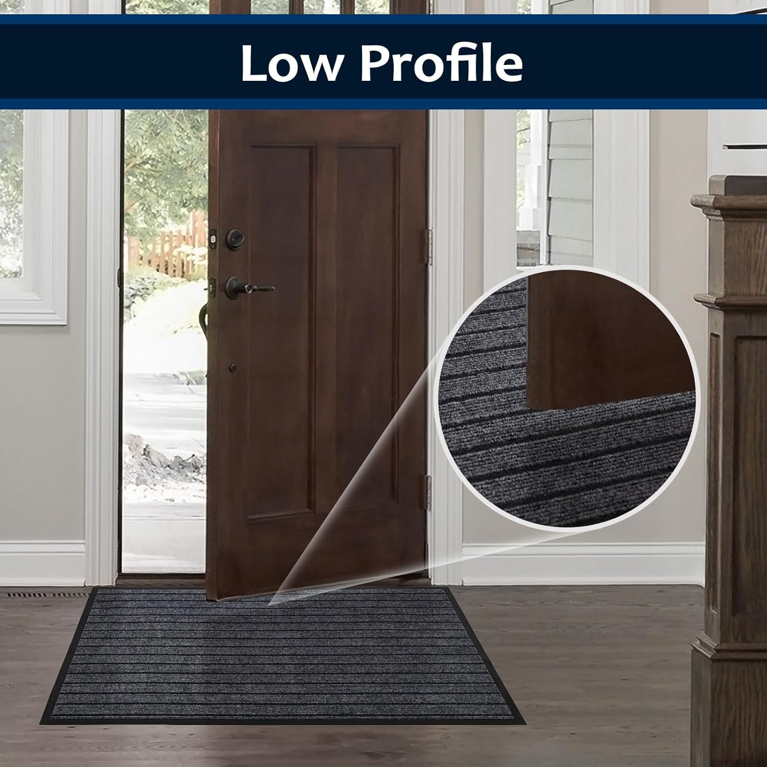 Dog Door Mat for Muddy Paws, Stain & Fade Resistant, Waterproof Non-Slip, Indoor Outdoor Welcome Mats for Front Door Entryway Back Door, 47" x 32" Grey