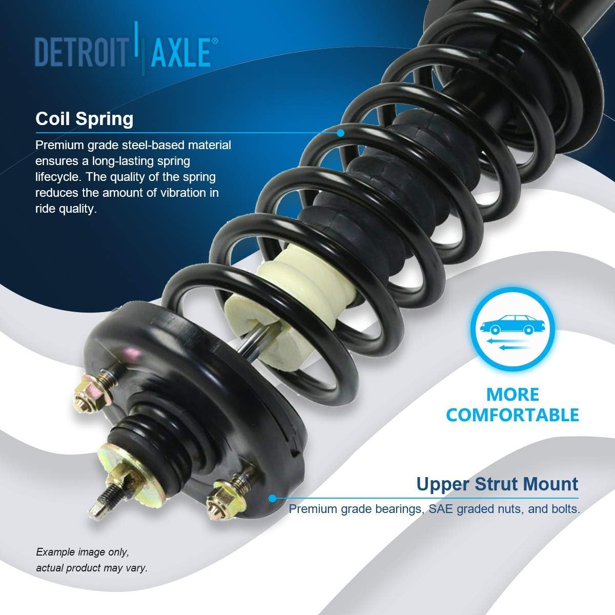 Detroit Axle - Rear Struts for 2008-2012 Honda Accord Complete 2 Struts with Coil Spring 2009 2010 2011 Replacement Suspension Quick Install Ready Struts Shocks Assembly