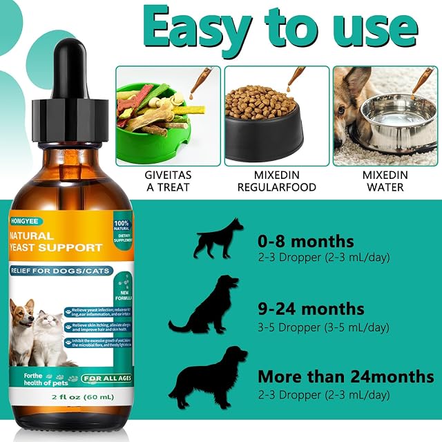 Foto 4 de 7 de HONGYEE Gotas de levadura Natural para Gatos y Perros
