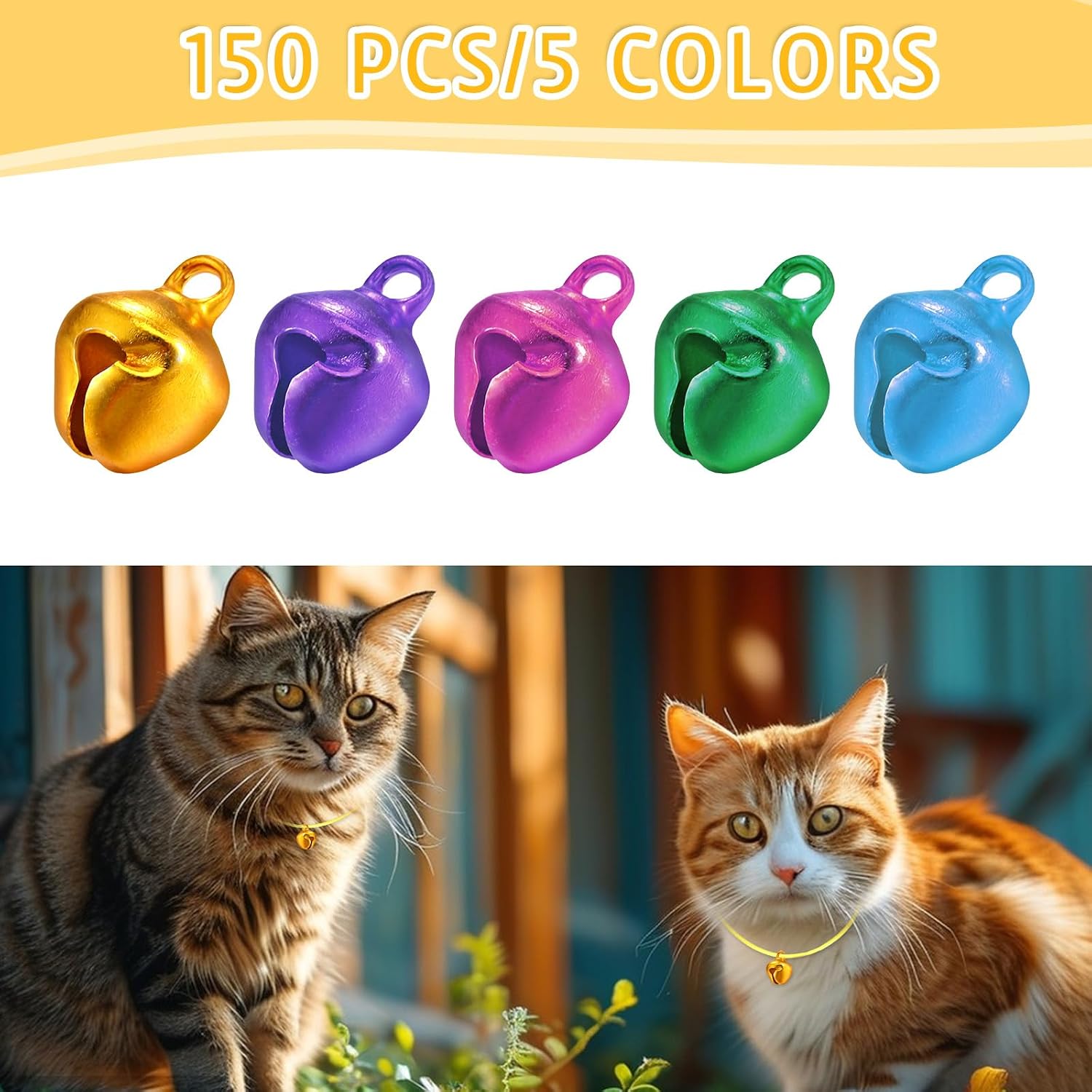 150 Pcs Jingle Bells for Crafts 1/2 Inch Mini Tiny Bells Small Jingle Bells for Crafting, Christmas Bells for Crafts, Multi-Color Metal Bells for Festival and Party Decor DIY Holiday Decorations