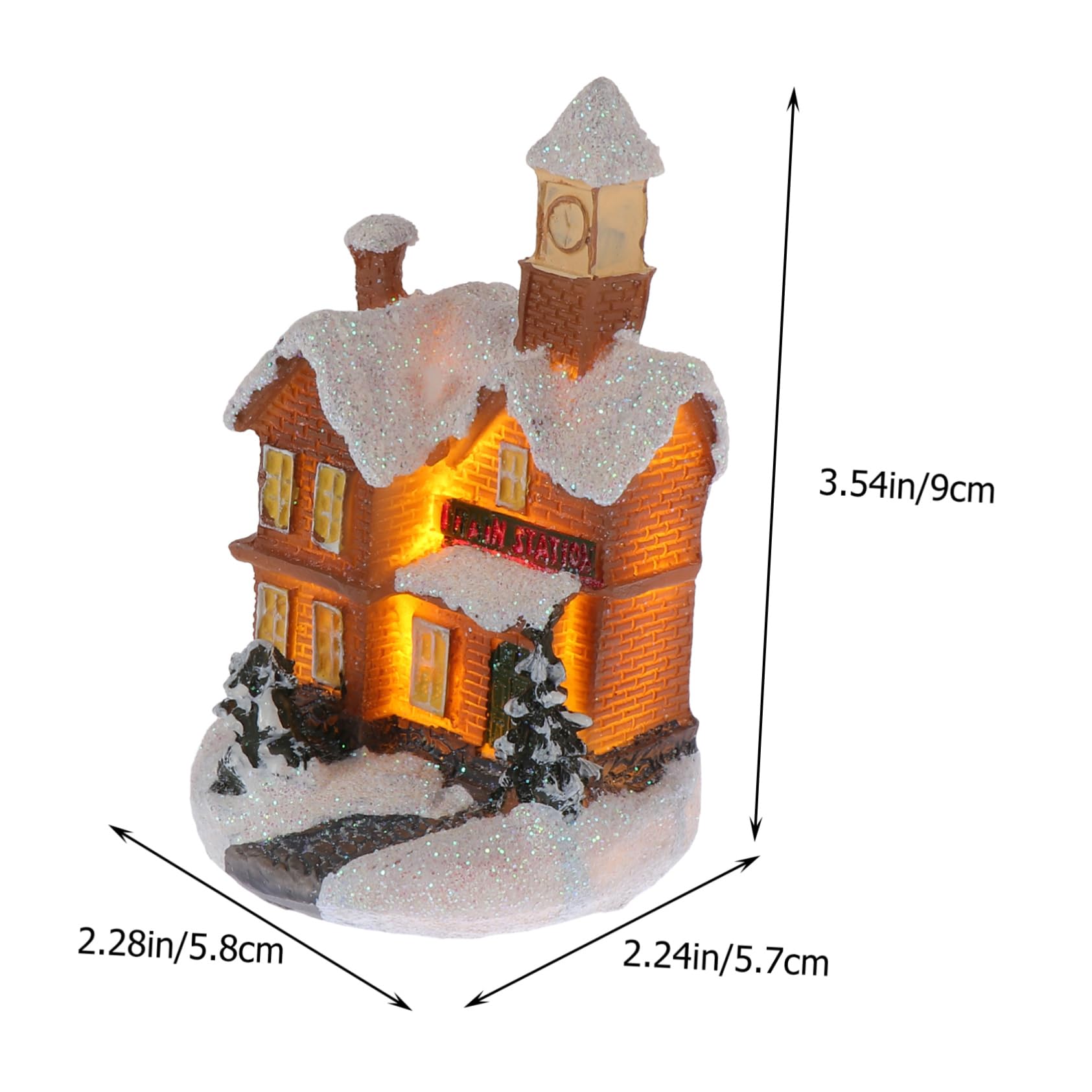 Garneck 1Pc Luminous Christmas House Decor Resin Festival Adornment for Home Bar Party Creates Festive Atmosphere with Fine Workmanship Stable Flat Bottom Design Unique Xmas Scene