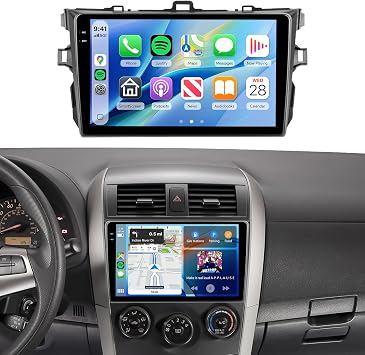 4G+64G Car Radio Stereo for Toyota Corolla 2009-2013, 9inch HD in-Cell Touch Screen/5Ghz WiFi/Android 15/Wireless CarPlay/Android Auto/GPS/5.0Bluetooth/FM/RDS/SWC/AHD Backup Camera