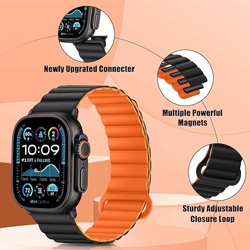 Miniatura 4 de HITZEE Compatible con Apple Watch Band de 1.929 in, 1.772 in, 1.732 in, 1.654 in, 1.654 in, 1.614 in, 1.575 in, 1.496 in, silicona de doble cara