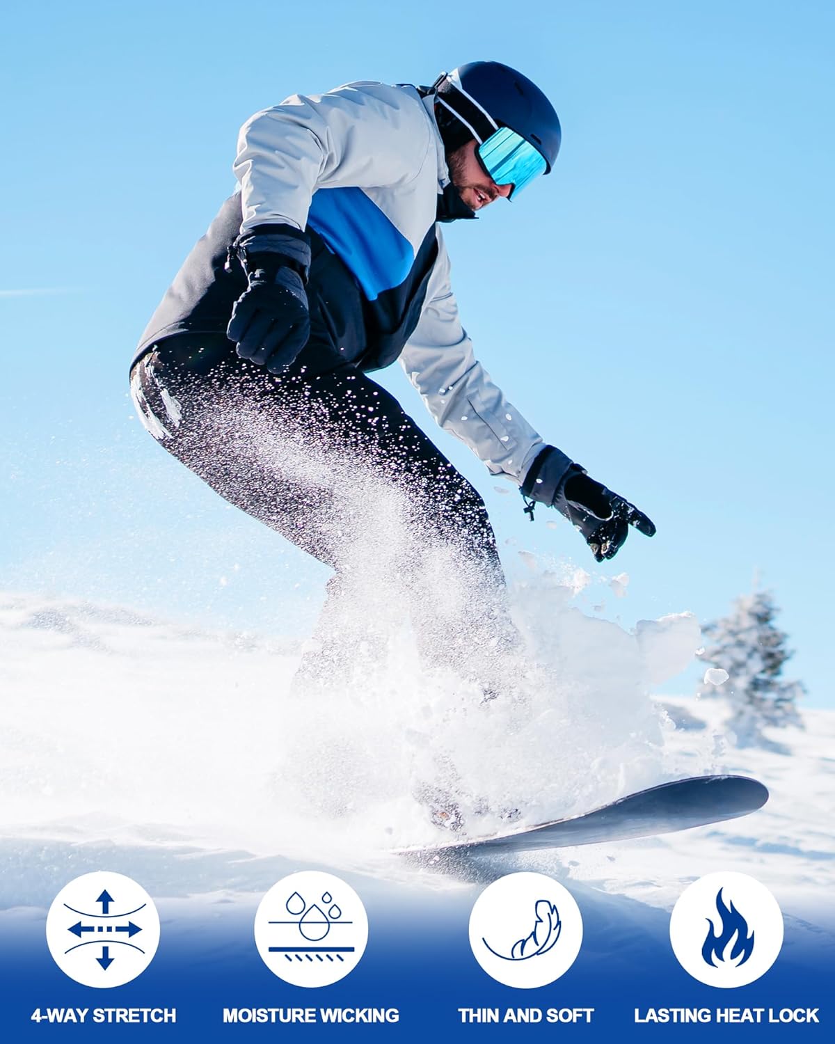 Miniatura 7 de Runhit Mens Thermal Underwear SetFleece Lined Long Johns for Men Thermal Shirts and Pants Base Layer Cold Weather Thermals