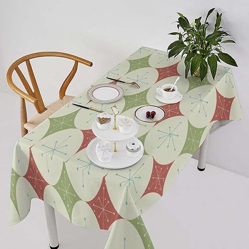 Vista 127 de Mantel floral retro de los años 70, diseño bohemio abstracto de flores amarillas naranjas para decoración de mesa de campo, granja, cocina, comedor