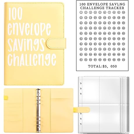 POUMANNI 100 Envelope Challenge Binder