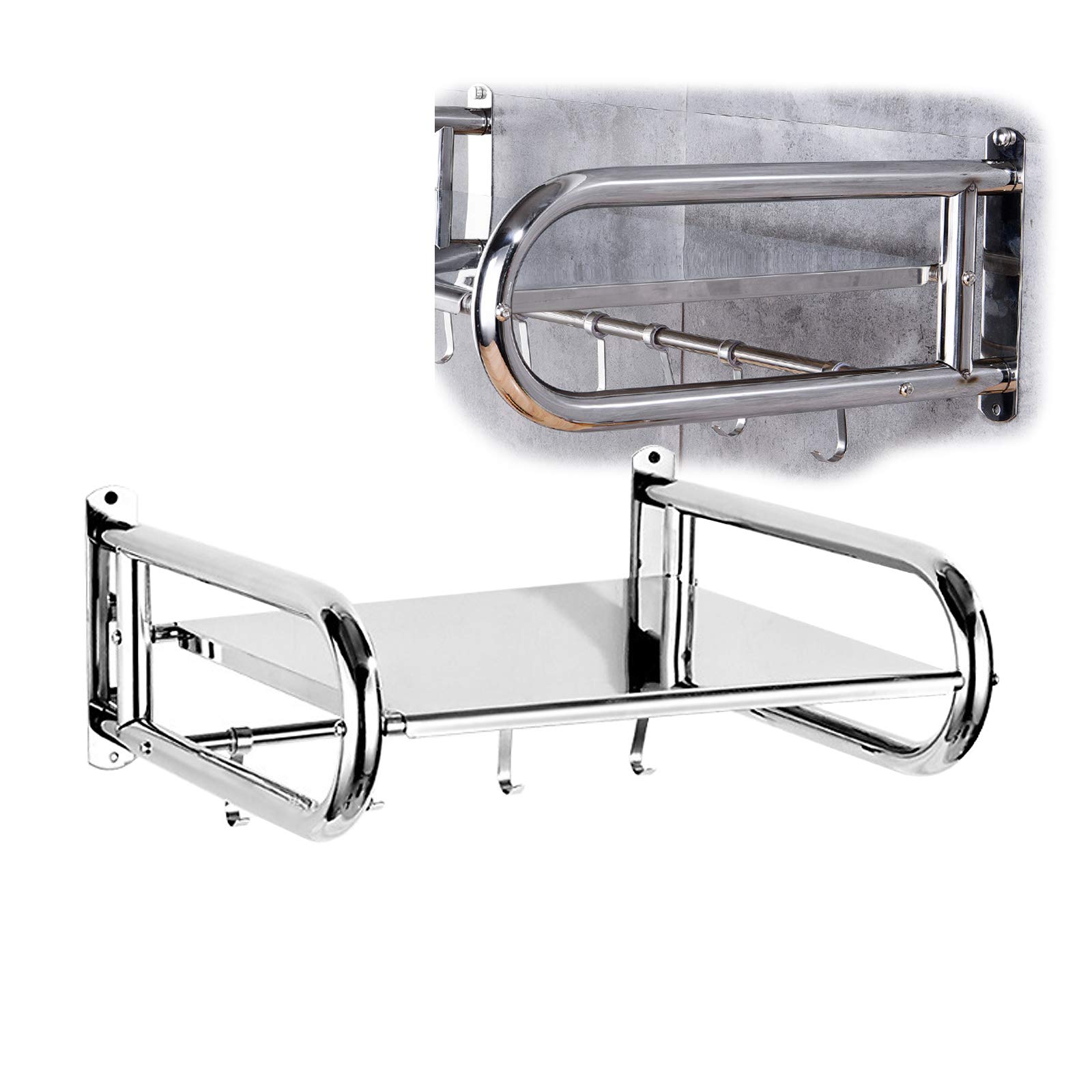 Étagère murale pour micro-ondes acier inoxydable 550x370mm suspendue