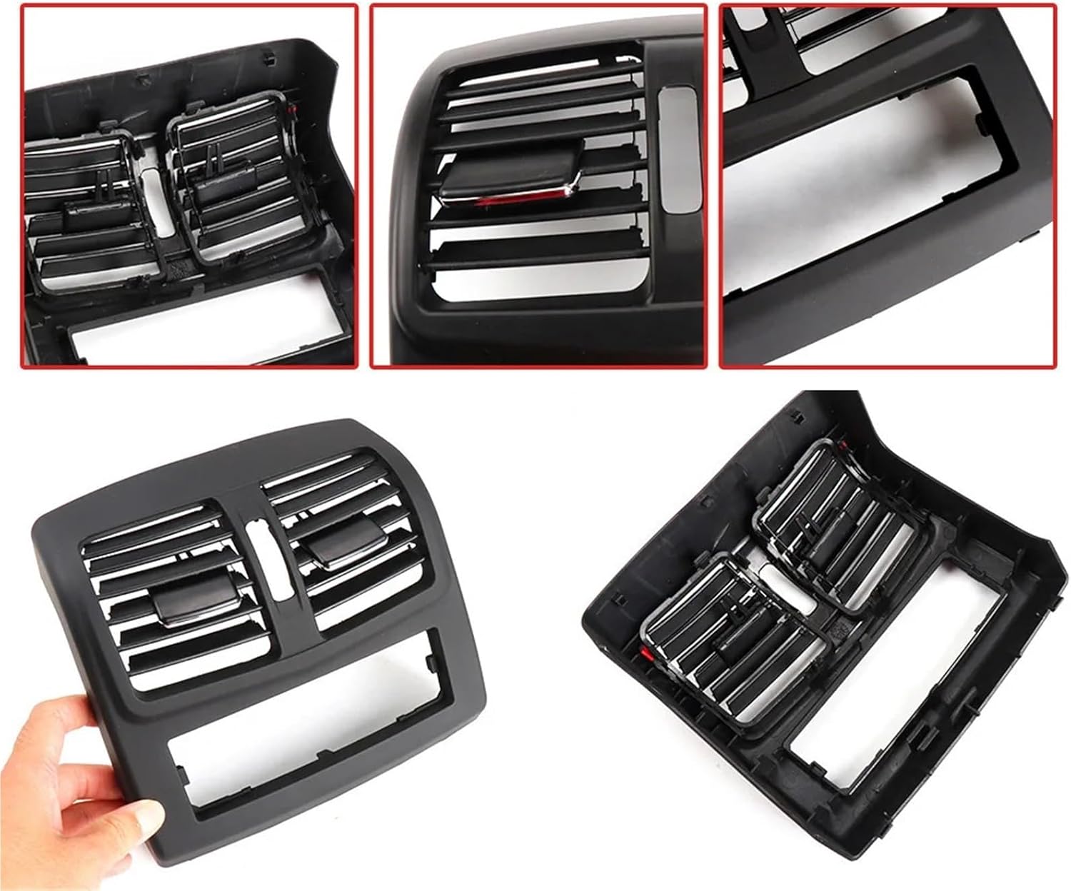 Vehicle Interior Rear AC Air Conditioner Vent Outlet Grille Cover Panel Board Compatible With Benz E Class W212 2009-2015(Model B Gray)