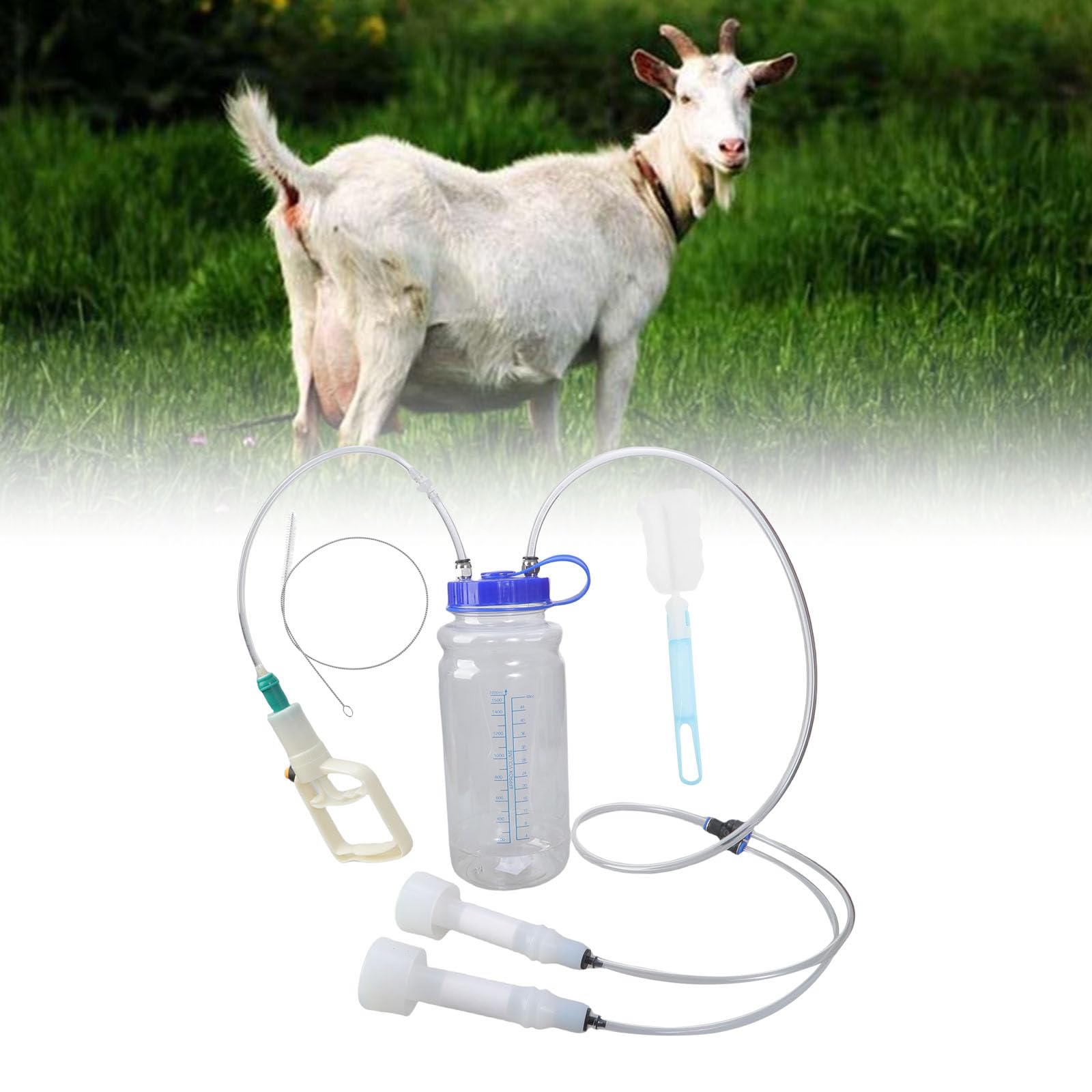 Macchina portatile di mungitura di capra, tiralatte, vuoto a mano, attrezzatura pecora in plastica per piccole aziende agricole, pompe per vuoto manuali