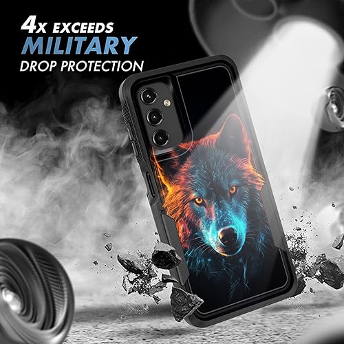 Miniatura 5 de Vobber Funda para Galaxy A14 5G, resistente de doble capa híbrida de policarbonato duro, goma suave, a prueba de golpes, funda protectora resistente