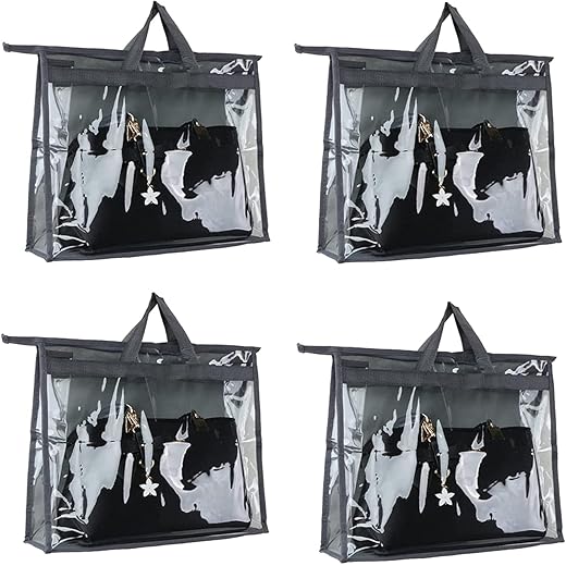 Foldable Hanging Purse Organizer 4Pcs Grey
