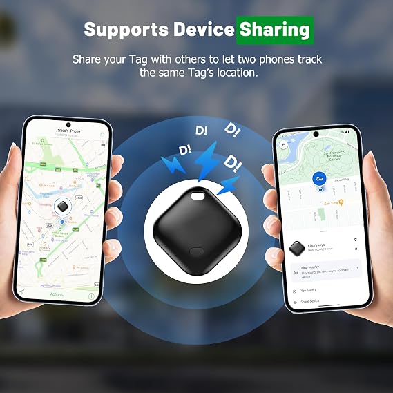 Android Smart Tag Google Find My Device App Bluetooth Tracker IP66 Waterproof Key Finder for Luggage Wallet (Black 1 Pack)