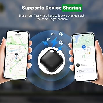 Android Smart Tag Google Find My Device App Bluetooth Tracker IP66 Waterproof Key Finder for Luggage Wallet (Black 1 Pack)