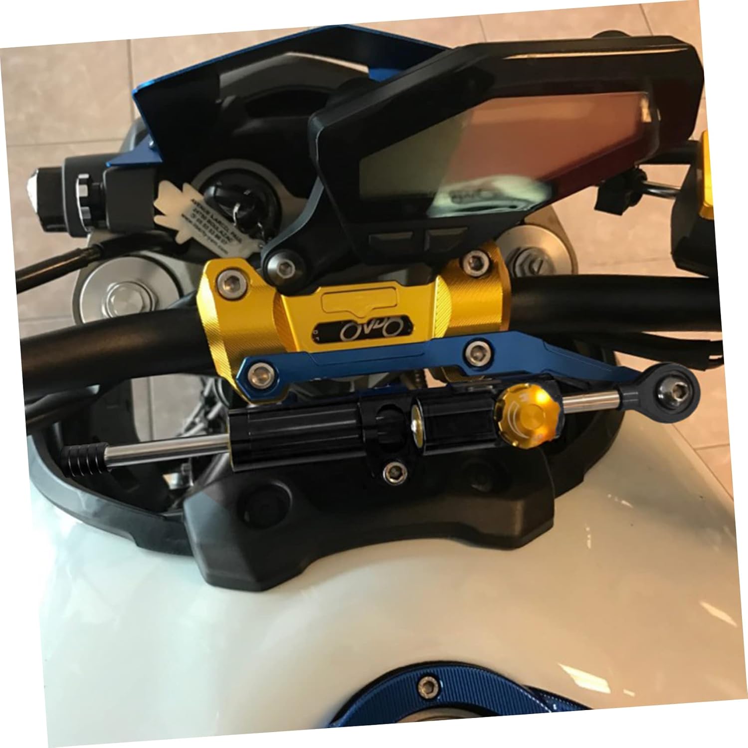 Cabilock Dual Steering Stabilizer for Motorcycle Directional Steering Damper Lightweight Easy Installation